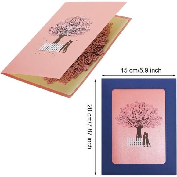 Handmade Cherry Blossom Card Pop Up 3D Flower Card Romantic Love Letter Greeting - Picture 3 of 7